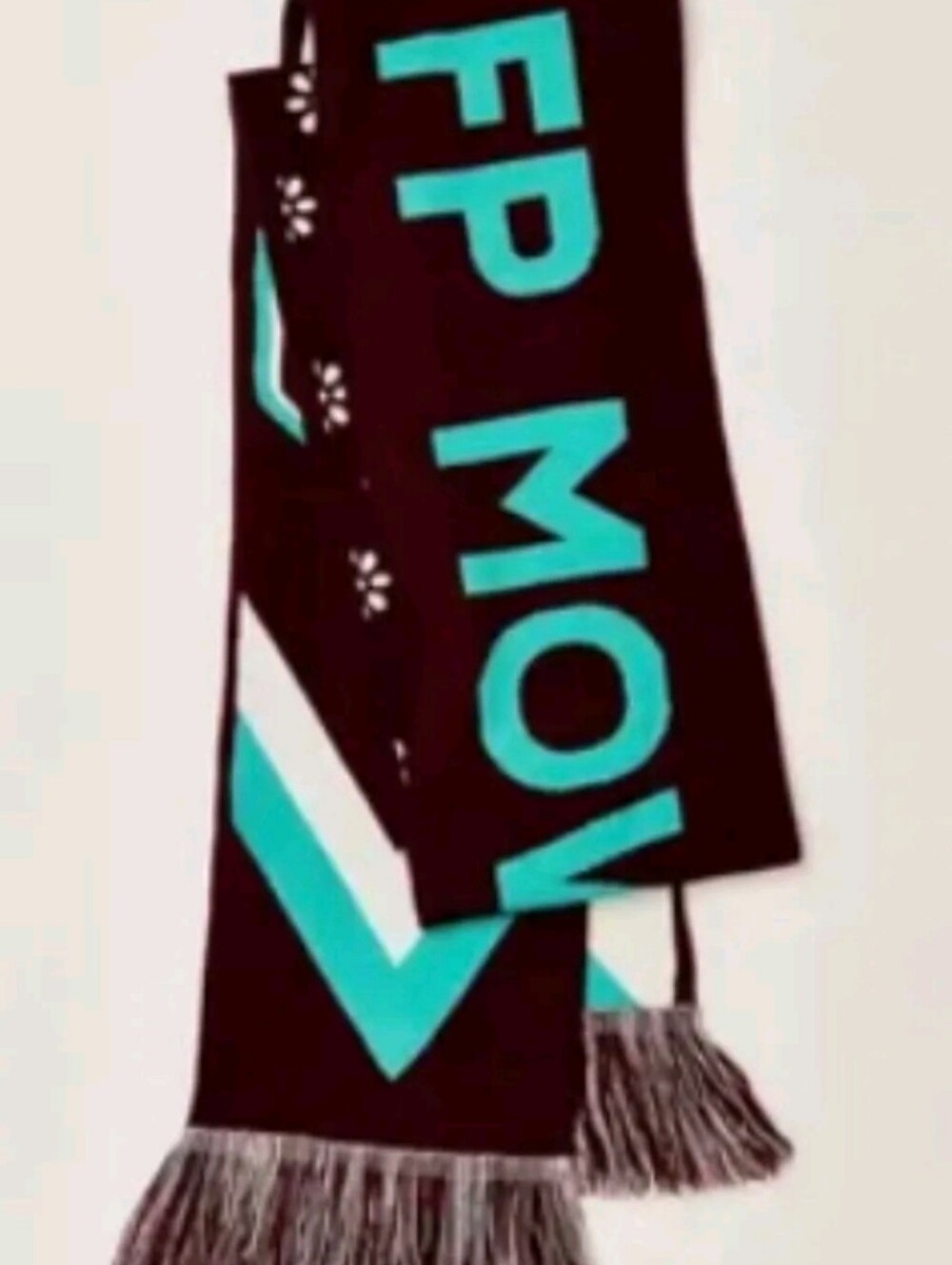 Free Movement Dark Brown & Teal Logo Scarf